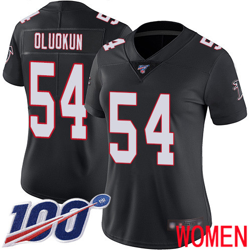Atlanta Falcons Limited Black Women Foye Oluokun Alternate Jersey NFL Football #54 100th Season Vapor Untouchable
